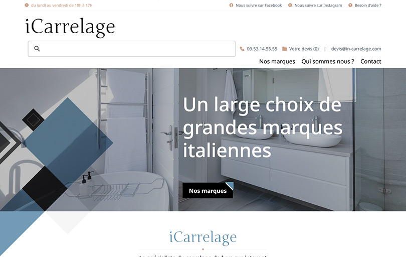Accolade graphisme web Icarrelage banner
